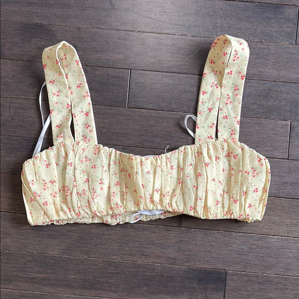 Princess Polly Pink Floral Yellow Bralette Top Women’s Size 2